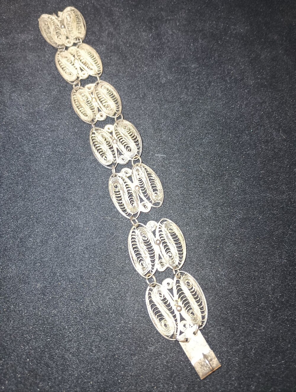 Vintage Spun Silver Filigree Bracelet. Read Description